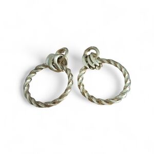 Twist Loop Hoop Earrings in Two-Tone Finish